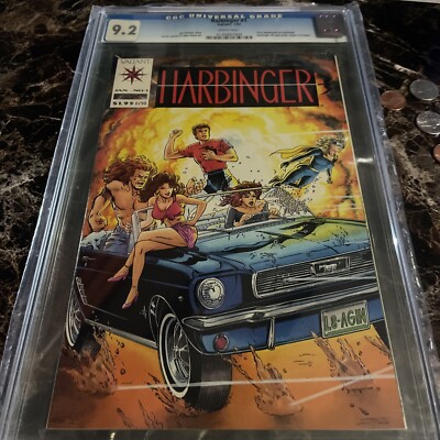 Harbinger #1 CGC 9.2 White Pages 1st Appearance of Harbinger, W/ Coupon Valiant
