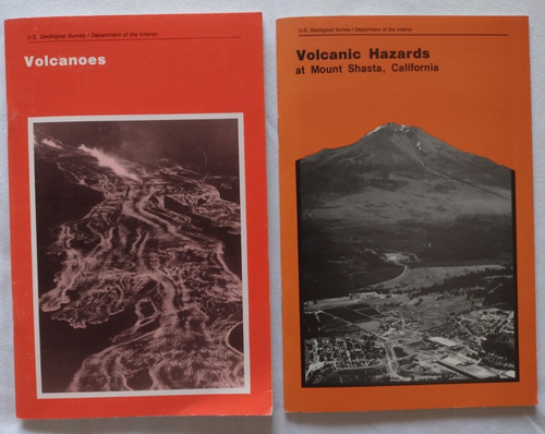 (2 VTG Books) USGS Publications: Volcanoes & Volcanic Hazards at Mt. Shasta, CA