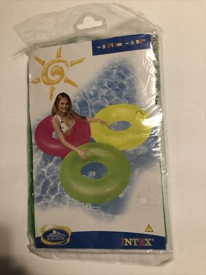 Vintage Intex Neon Frost Tube Float Inflatable Color Green Ring 36in NEW  2006