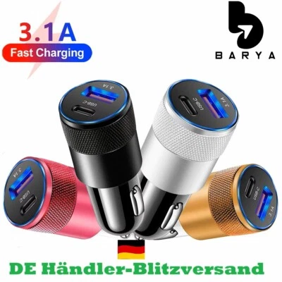 BARYA Handy schnell Ladegerät Auto Dual USB PKW Zigarettenanzünder USB-A + USB-C 2in1