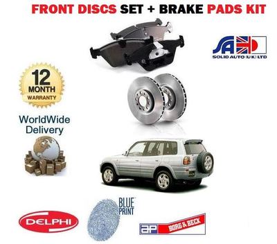 FOR TOYOTA RAV4 RAV 4 2.0 1994-2000 FRONT BRAKE DISCS SET + DISC PADS ...