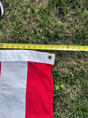 Vintage Dettras Bulldog USA American Flag 50 Star 4.9 x 9.5 ft Red White Blue VT - Picture 7 of 14