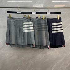 Thom Browne Women's Four-bar Stripes Skirt Pleated Skirt Set NEW