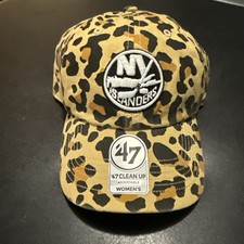 47 Brand New York Islanders Hockey Clean Up Hat Cheetah Leopard Print Women’s
