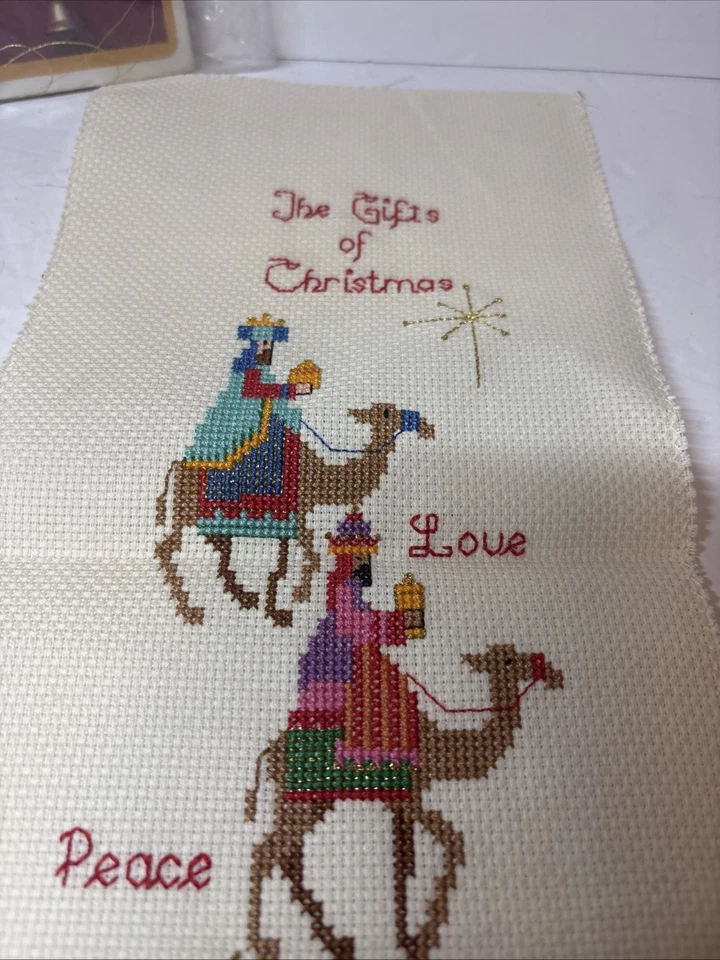 Vtg Needlepoint The Gift Of Christmas #2169 Three Wisemen Bellpull 4.5x13” - Image 4 of 4
