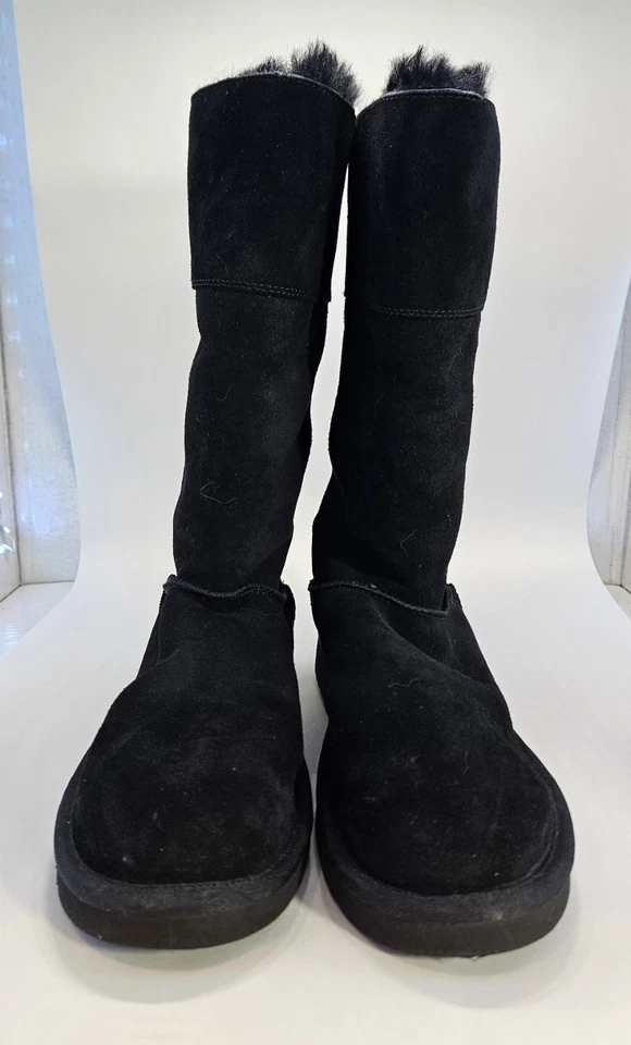 Koolaburra UGG 女式 Andrah 高绒面皮冬季靴,黑色,9 码,蝴蝶结,毛皮 — 第 2/4 张图片