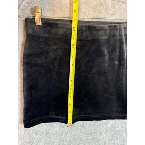 Juicy Couture Black Velour Womens Bling Spell Out Mini Skirt - Small EUC - Picture 6 of 6