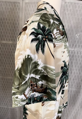 Aloha Republic Tropical Ocean Scenery Kurzarm Hawaii Herren XXL Hemd USA - Bild 2 von 8