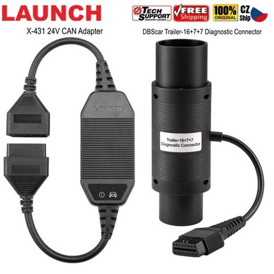 LAUNCH X-431 24V CAN Adapter Module & DBScar Trailer-16+7+7 Diagnostic Connector