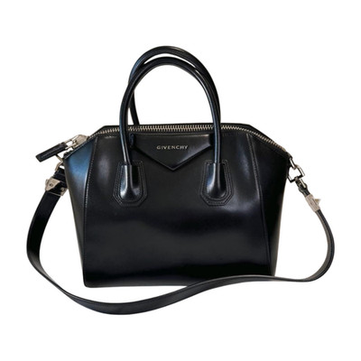 Auth GIVENCHY Antigona Small Black Leather Satchel Handbag Shoulder 2Way Bag