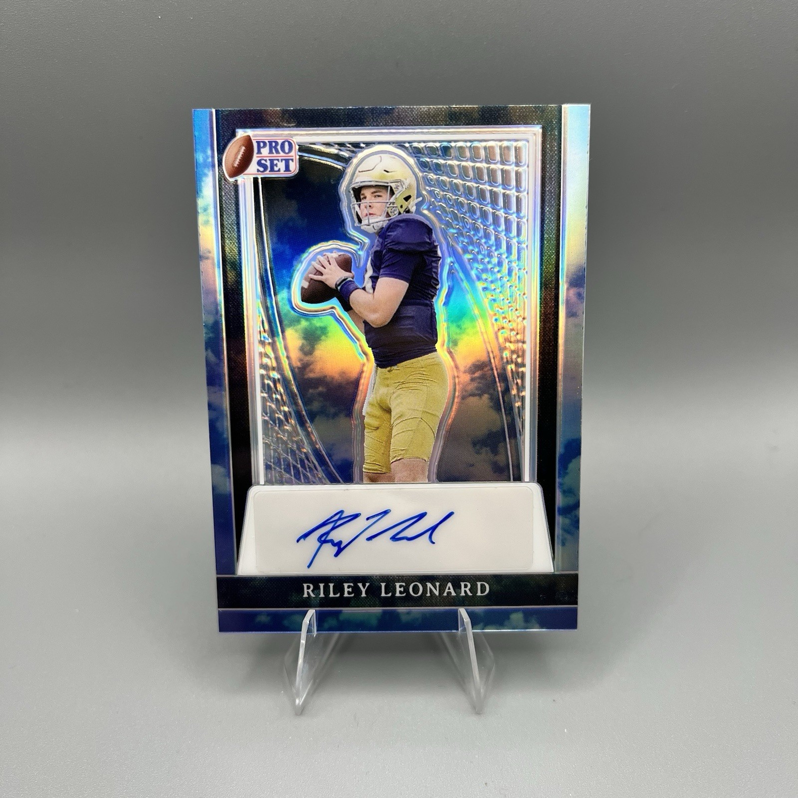 2024 Leaf Pro Set Metal Blue Sky Holo Riley Leonard Auto 1/1 PA-RL1