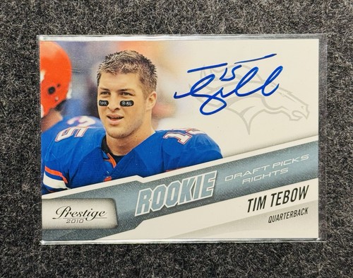 Tim Tebow ROOKIE (RC) AUTO 2010 Panini Prestige Draft Picks Rights #296 (NM) /99 - Picture 3 of 4