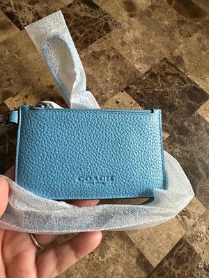 ❤️Coach Zip ID Lanyard Card Case - CAJ45 POOL Refined Pebble