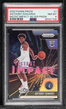 2020-21 Panini Prizm Instant Impact Silver Prizm Anthony Edwards #1 PSA 8 0c3