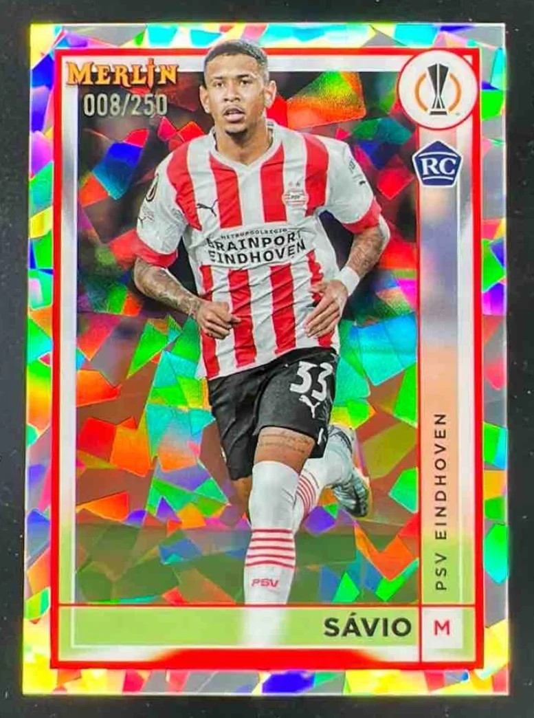 2022-23 Topps Merlin Chrome UEFA Club Atomic Refractor #109 Savio RC /250