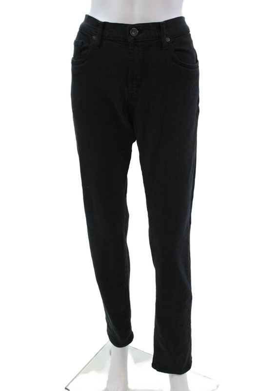J Brand Womens Cotton High Rise Slim Straight Leg Jeans Black Size 33