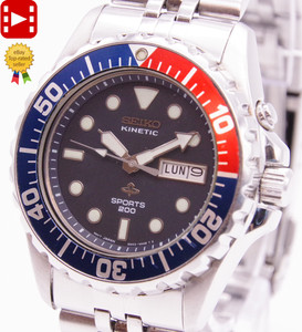 SEIKO KINETIC ダイバー DIVER'S 200m ペプシ 稼働品 Seiko Diver Kinetic 200m | eBay