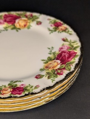Set of 4 Vintage Royal Albert Old Country Roses Bread Butter Plates 6.25''