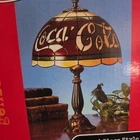 Coca-Cola Vintage Plastic Stained Glass Tiffany-Style Light Lamp Shade