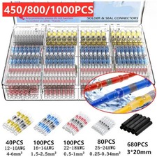 1000pcs Waterproof Solder Stick Seal Sleeve Heat Shrink Butt Wire Connectors Kit