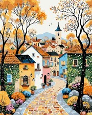 Mosaflare Paint by Numbers for Adults Beginner, Building Scenery PB441-1