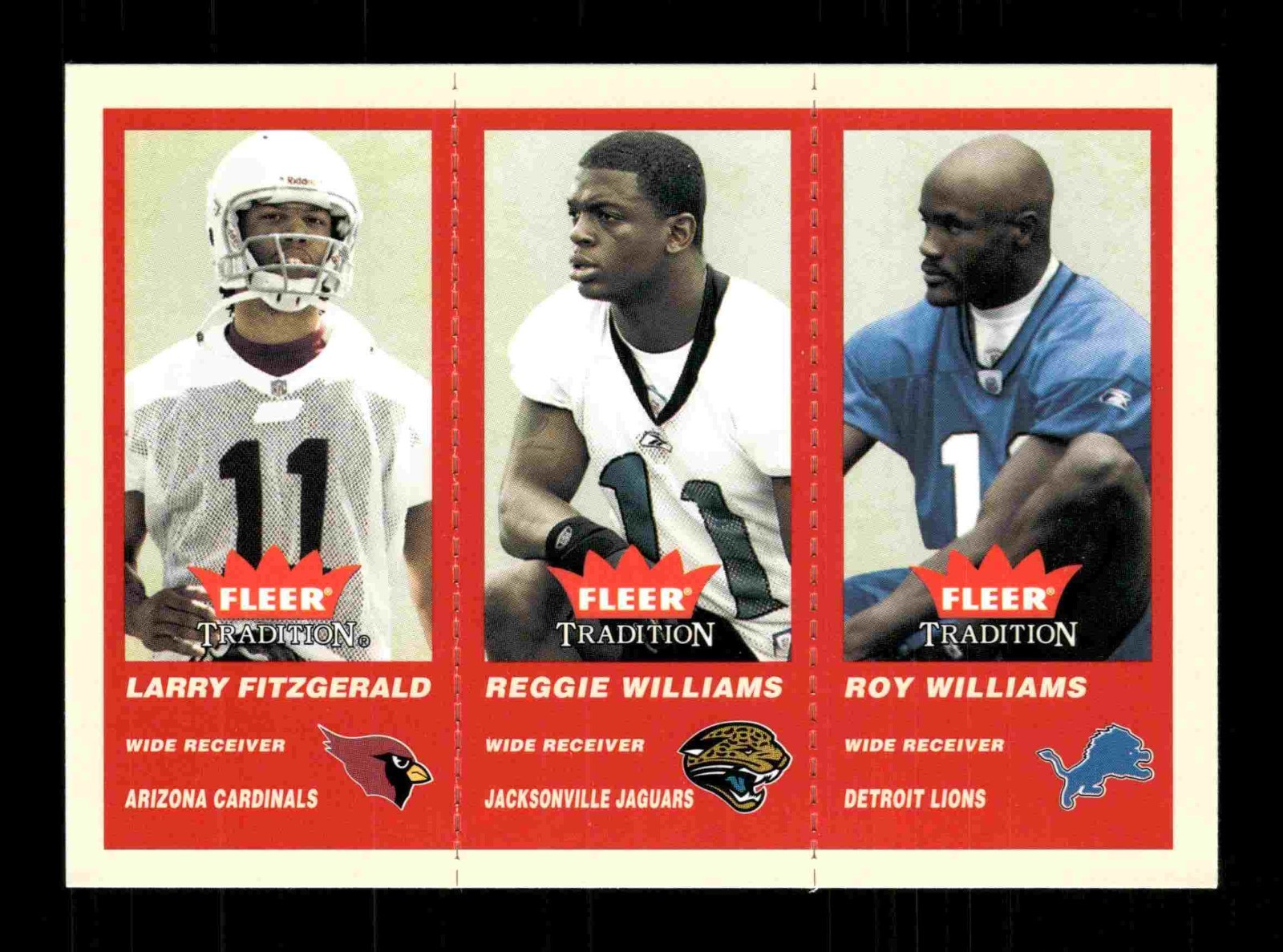 2004 Fleer Tradition #352 - Larry Fitzgerald, Roy Williams, Reggie Williams (RC)