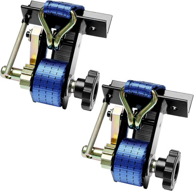 Lumber Rack Ratchet Straps Pair J Hook 1.4in Square Tube Mount Heavy Duty 7.5ft