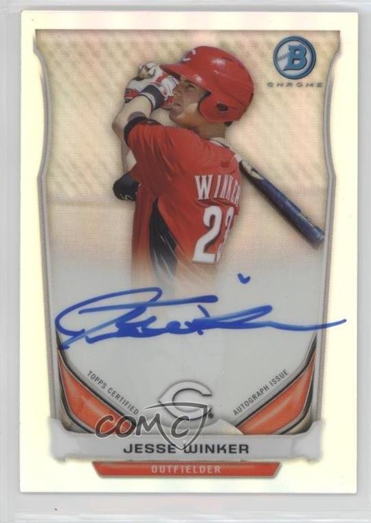 2014 Bowman Prospect Chrome Refractor 200/500 Jesse Winker #BCAP-JW Auto 1u6