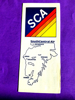 South Central Air Timetable with Alaska Route Map