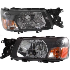Headlight Assembly Set For 2005 Subaru Forester Left Right Composite With Bulb