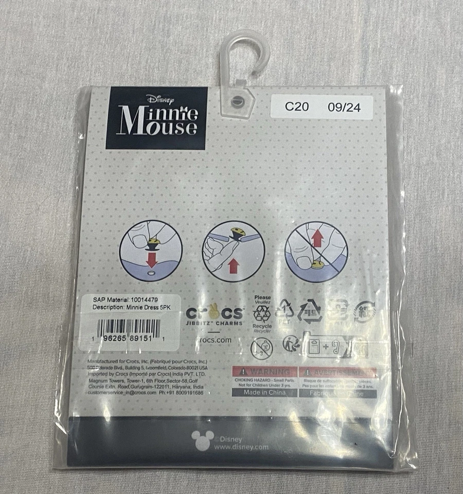 Crocs JIBBITZ 5pc Disney Minnie Mouse Shoe Charms Original Uniquely You Set - Image 2 of 2