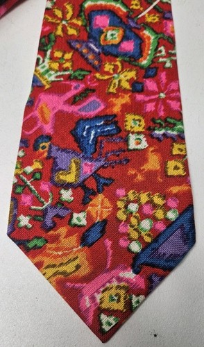 Vintage 70's Groovy Psychedelic Tie Bright Wacky Colorful Abstract - Picture 2 of 6