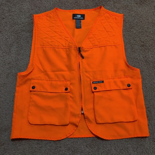 Mossy Oak Men's Zip Front Hunting Vest Hiking Outdoor Blaze Orange Size S / M - Picture 1 of 6