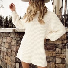 Show Me Your Mumu Sweater Dress Size S/M Dixon Chenille Cream Puff Baloon Sleeve