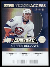 2021-22 Upper Deck Credentials #94 Kieffer Bellows Debut Ticket Access #/999