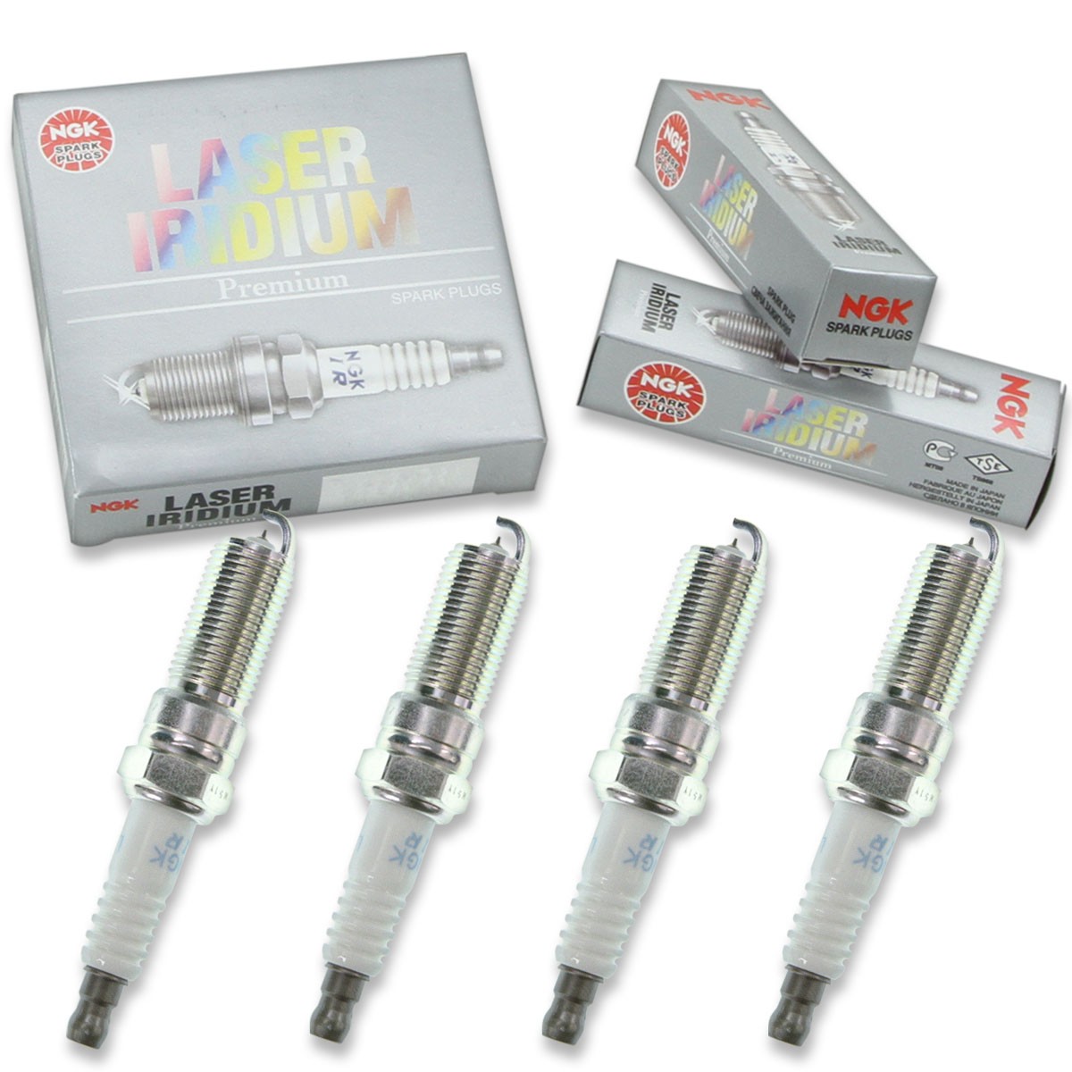 4 pcs NGK Laser Iridium Spark Plugs for 2006-2013 Mazda 3 2.3L 2.0L 2.5L L4 em