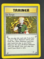 Lt. Surge 17/132 Gym Heroes Holo Rare Trainer