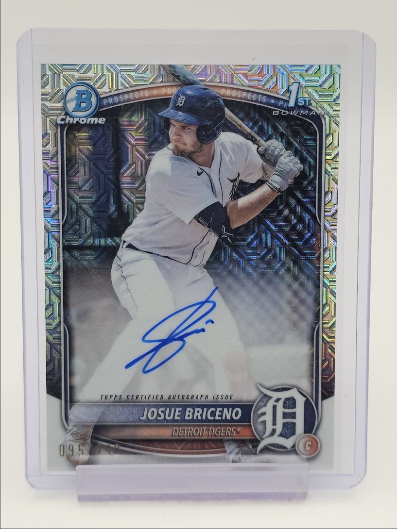 JOSUE BRICENO 2025 BOWMAN CHROME 1ST HTA CHOICE TIGERS AUTO /150 Q1940