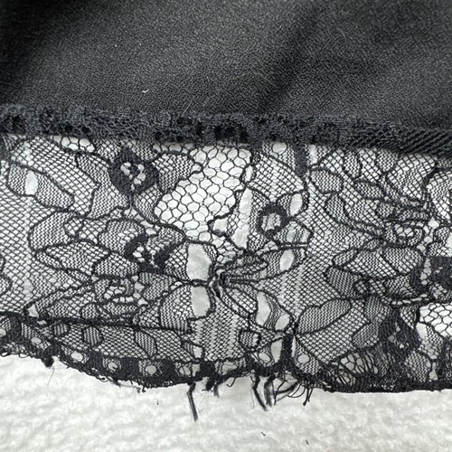 Women's Black Cold Shoulder Midi Dress Lace Mesh Sheer LG Whimsigoth Witchy READ - Picture 16 of 24