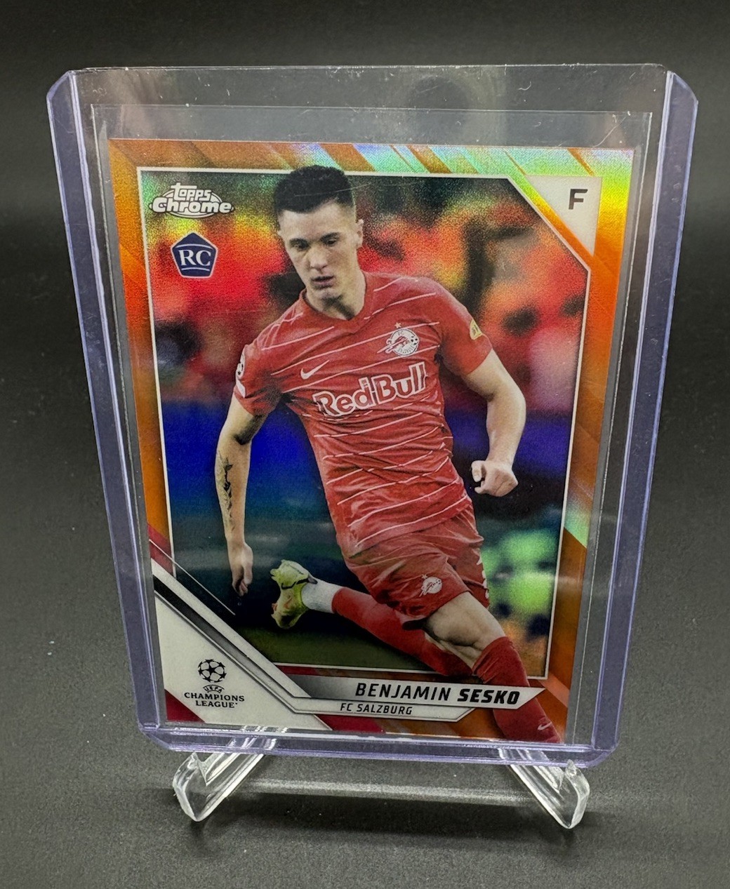 2021-22 Topps Chrome UEFA Benjamin Sesko Orange Refractor Rookie Rc /25 UCL