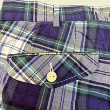 Polo Ralph Lauren Shorts Plaid Blue Green Mens 38 Slim GI Fit 8.5 Vintage EUC