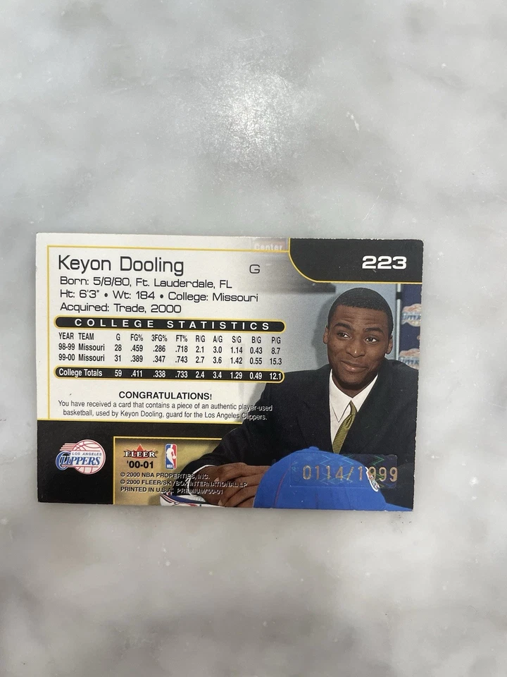 2000-01 Fleer Premium Rookie Rookie Game Balls/1999 Keyon Dooling #223 RC Foto 2 de 2