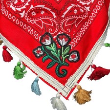 Bandana Cotton Paisley Print Scarf Head Neck Face Mask Boho OOAK Artisan 15x31