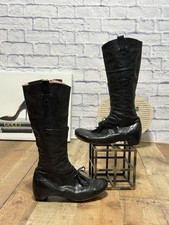Vintage Prophecy Heeled Leather Boots Goth Steampunk Victorian Black