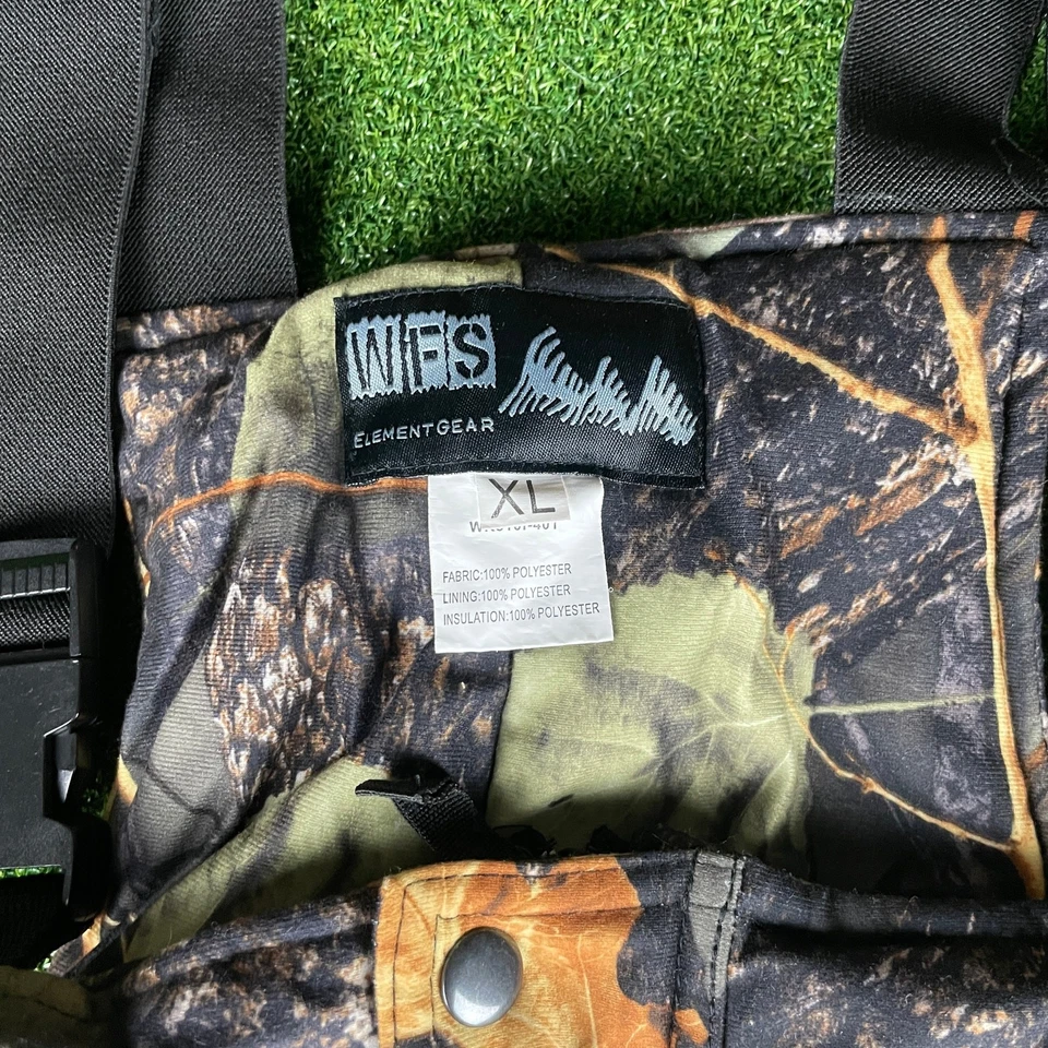 Vintage WFS Element Gear Insulated Waterproof Camo Bib Overalls Sz XL - Image 3 of 4