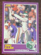 Eric Allen 1989 Score Supplemental Rookie Football Card . rookie card picture