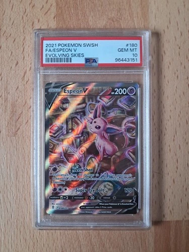 Espeon V Alternate Alt Art 180/203 2021 Pokémon Evolving Skies PSA 10 Gem Mint