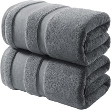 100 Cotton Bath Towels Set of 2 Oversized Bath Sheets 35 X 70 Inches Soft  Abs