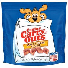 Canine Carry Outs Dog Treats, Beef  Cheese Flavor, 47 Ounce