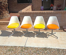 VTG MCM Maurice Burke 115 4 Tulip fiberglass Chairs Star Trek Arkana Prop X Base